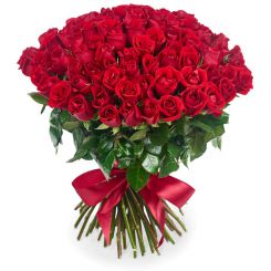 Букет из 101 красной розы Любящее сердце
