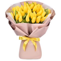 Жёлтые тюльпаны в букете Афина