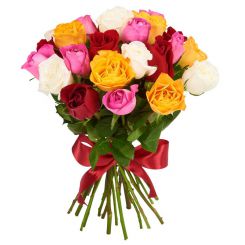 Композиция разноцветных кенийских роз
